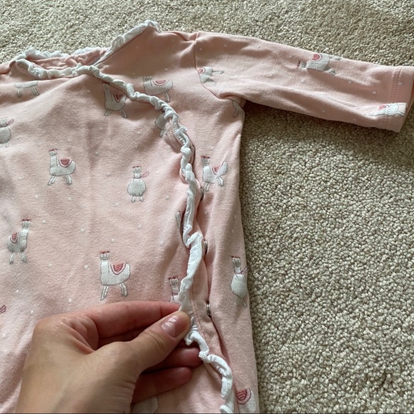 Janie and Jack | Pastel pink llama footie - Picture 4 of 7